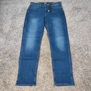 Revtown Automatic Jeans Mens 34x32 Faded Indigo Blue Stretch